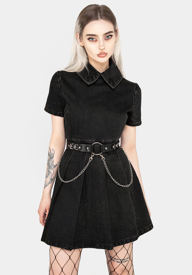 Pleated Jean Skater Dress Windsor Uniquely Darling Strapless Pleat Skater Denim Mini Dress Pleated Jean Skater Dress Windsor Uniquely Darling Strapless Pleat Skater Denim Mini Dress
