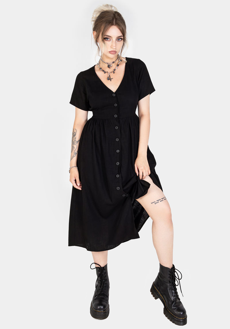Rowan Linen Button Up Midi Dress Rowan Linen Button Up Midi Dress