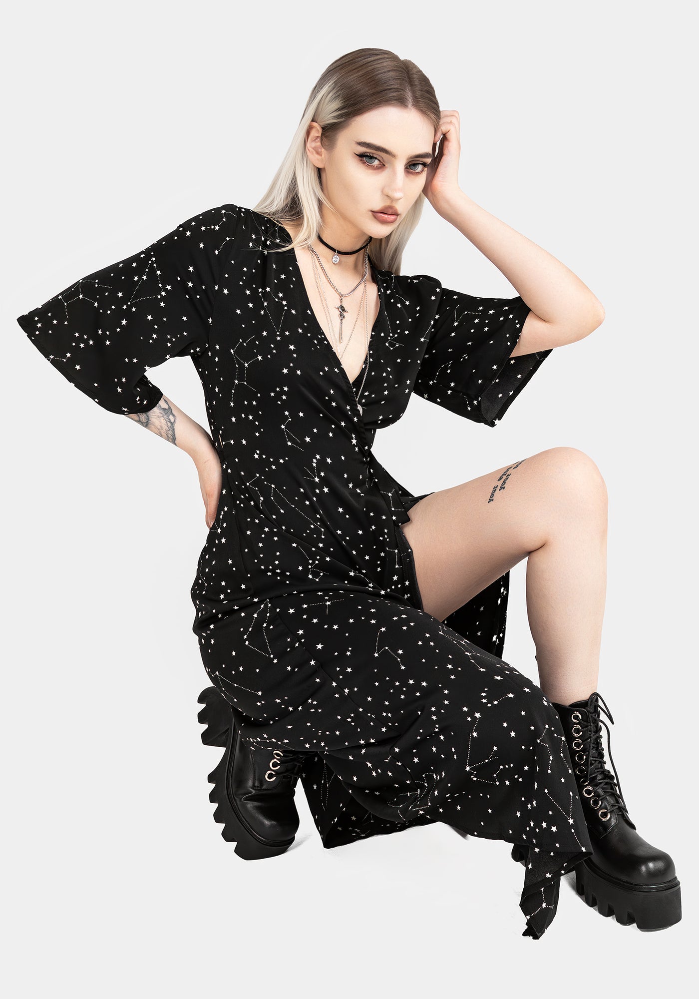Celestial Midi Kimono Dress | Disturbia