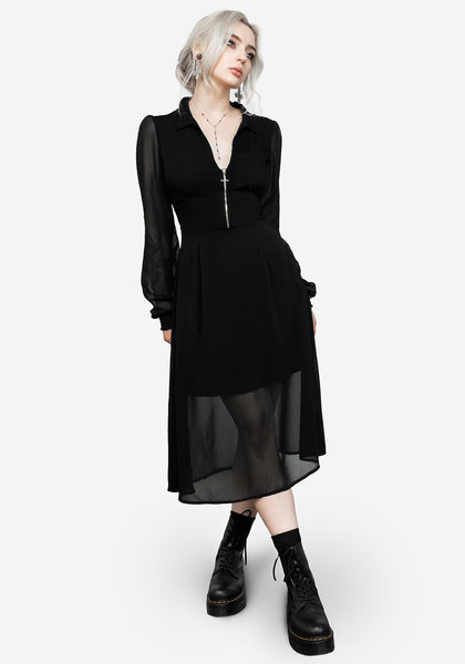 Nancy Sheer Midi Shirt Dress | Disturbia - Shop Women's Gothic