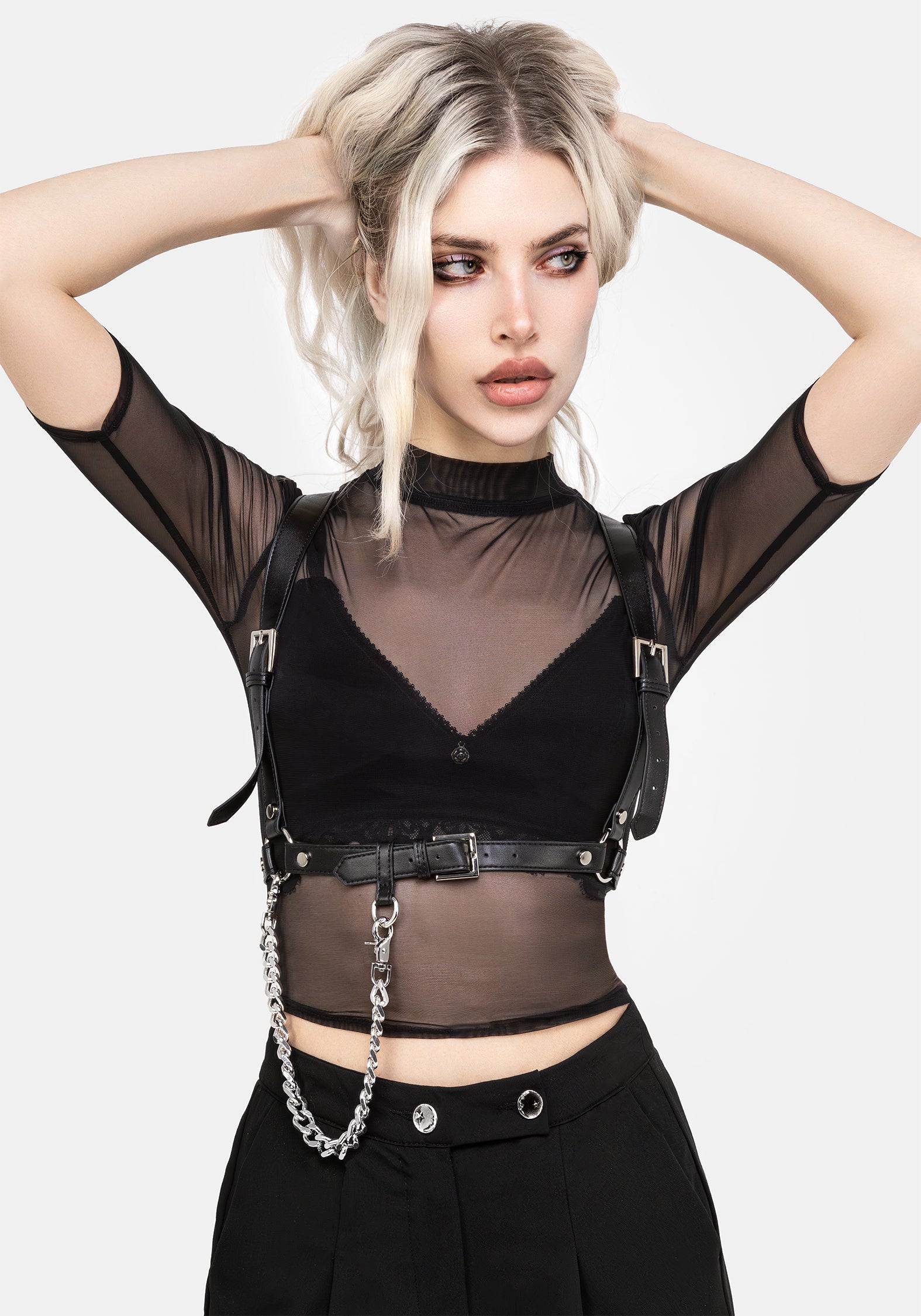Jinx Mesh Short Sleeve Top | Disturbia - Shop Women's Gothic