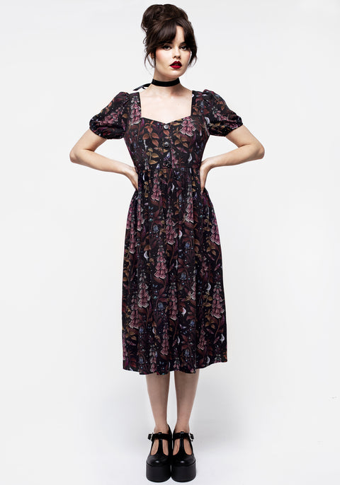 Foxglove Button Detail Midi Dress | Disturbia
