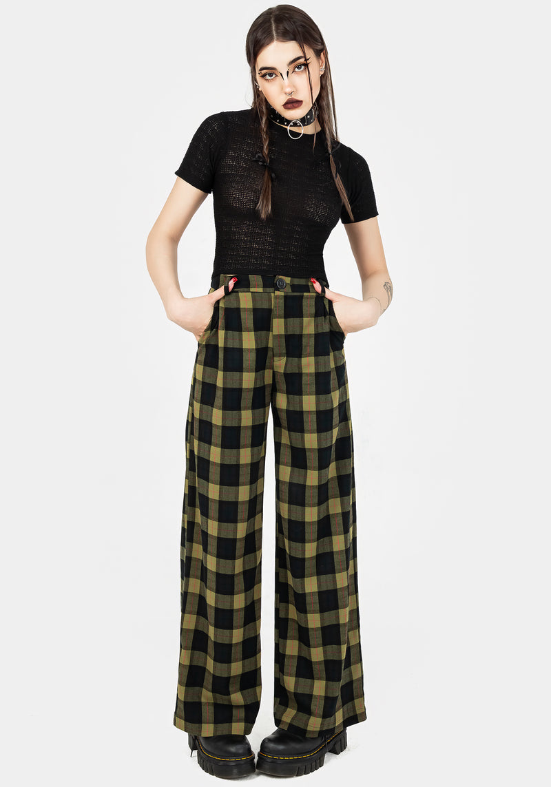 Trousers Pull And Bear Wide Leg Wide Leg Check Trousers Pull&Bear