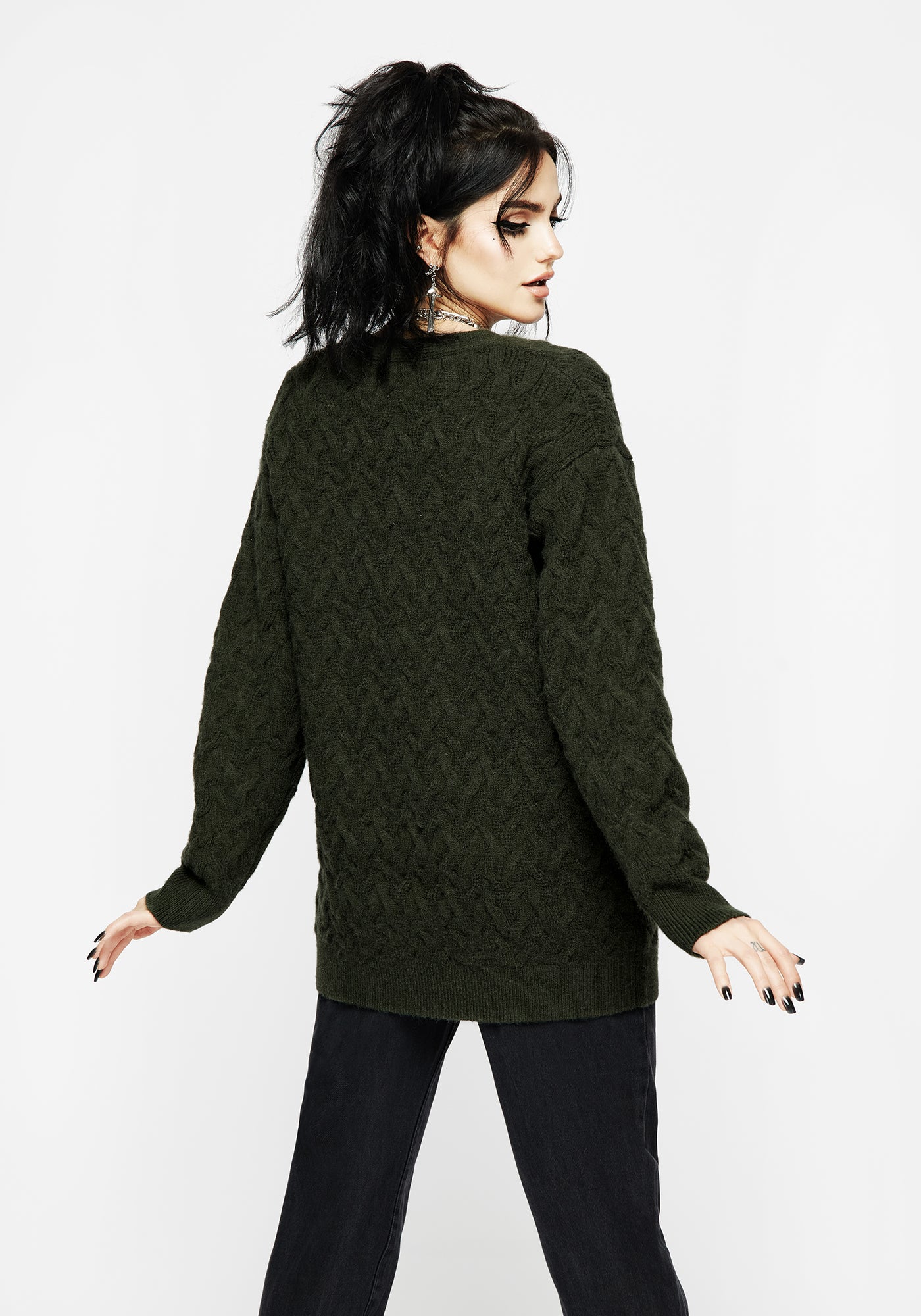 Seelie Embroidered Cable Knit Cardigan | Disturbia - Shop Women's