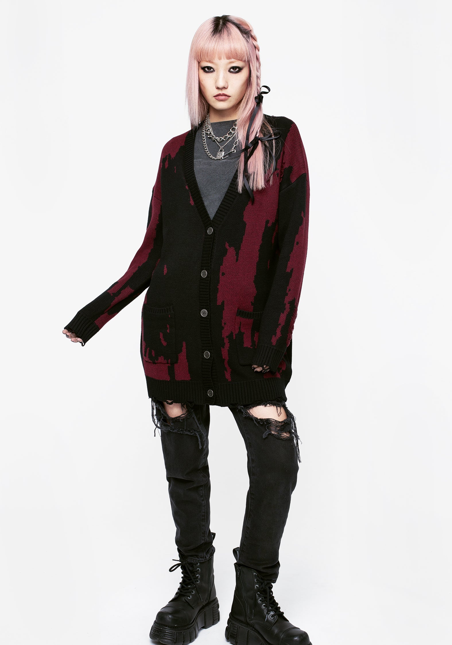 Snag Distressed Oversized Cardigan | Disturbia - Shop Women's