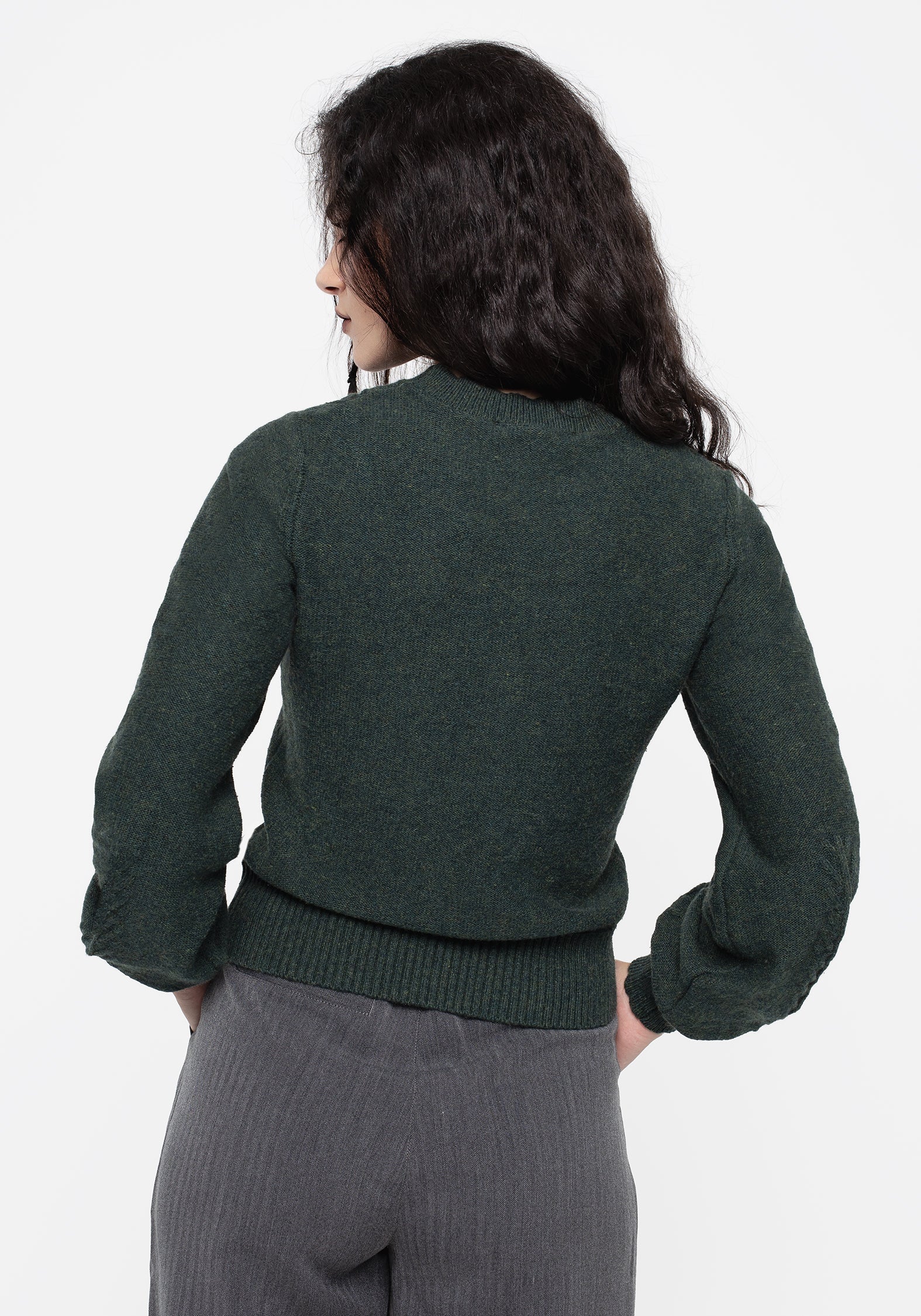 Canopy Raised Fern Intarsia Knit Sweater