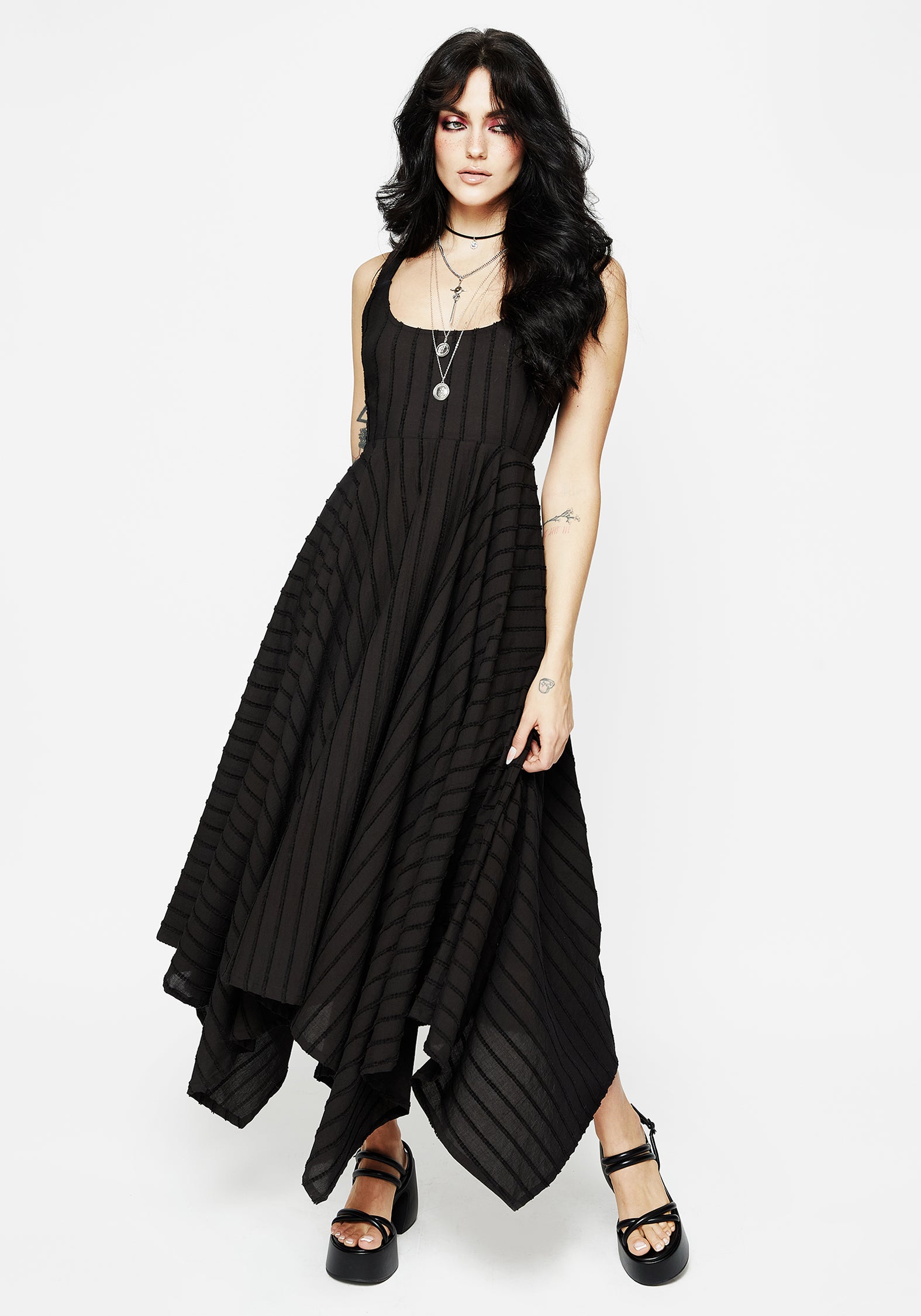 Blythe Handkerchief Hem Midaxi Dress | Disturbia