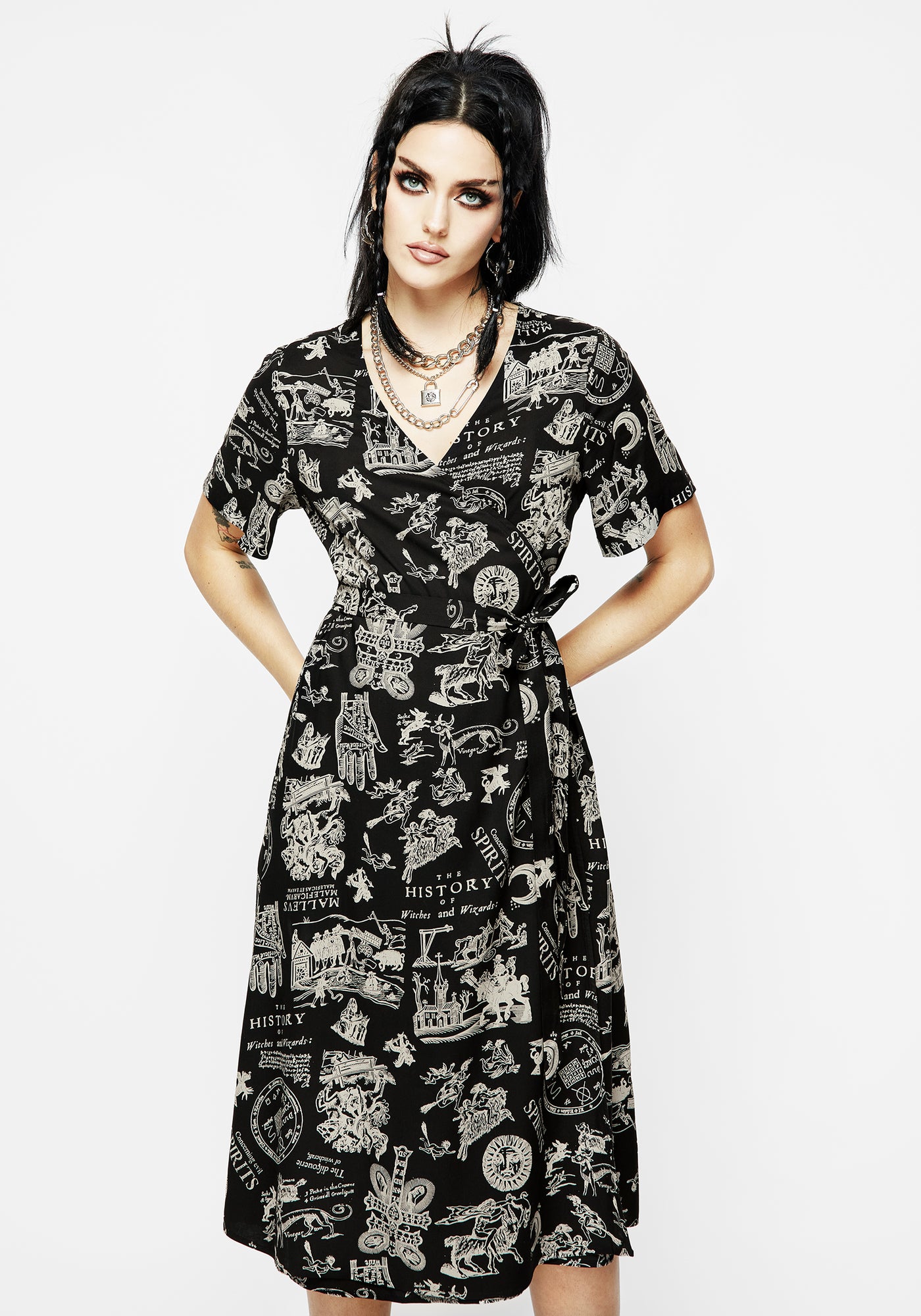 Heresy Wrap Midi Dress | Disturbia - Shop Women's Gothic