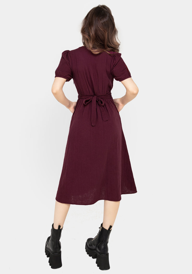 Poultice Embroidered Cotton Midi Dress | Disturbia - Shop Women's Gothic, Alternative & Dark Romantic Fashion, Accessories & Homeware Poultice Embroidered Cotton Midi Dress | Disturbia - Shop Women's Gothic, Alternative & Dark Romantic Fashion, Accessories & Homeware