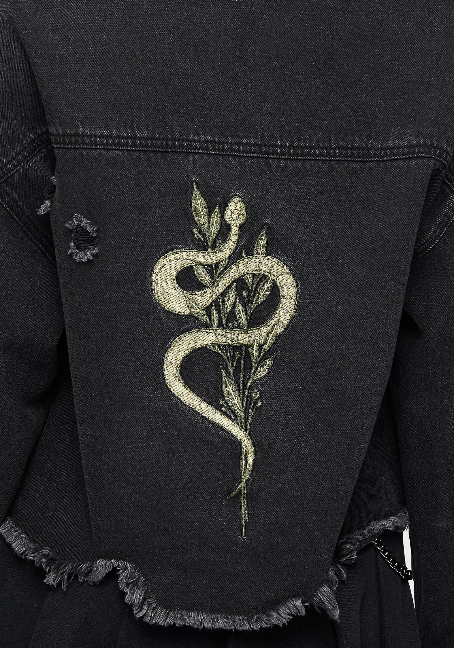 Nirah Embroidered Crop Denim Jacket | Disturbia - Shop Women's