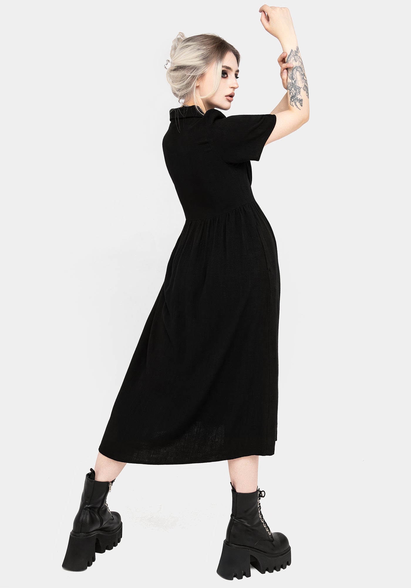 Jasmine Embroidered Midi Shirt Dress | Disturbia - Shop Women's