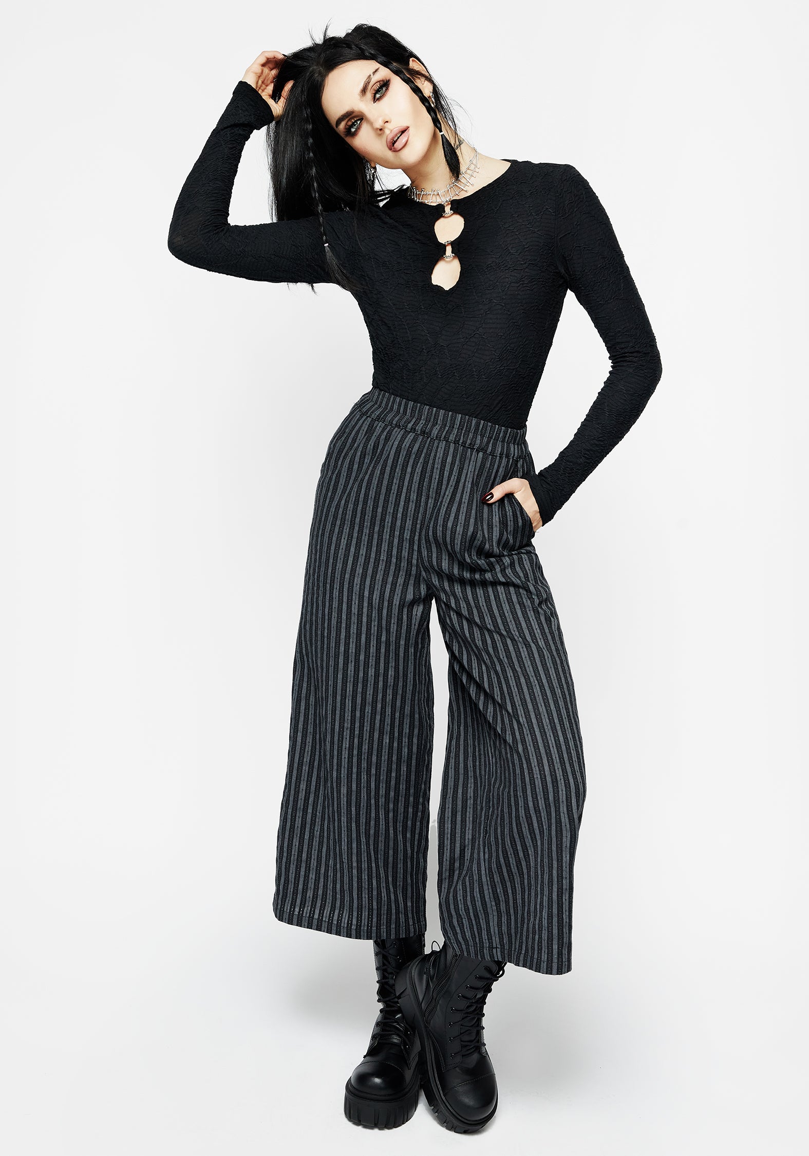 Memorantia Wide Leg Culottes | Disturbia - Shop Women's Gothic