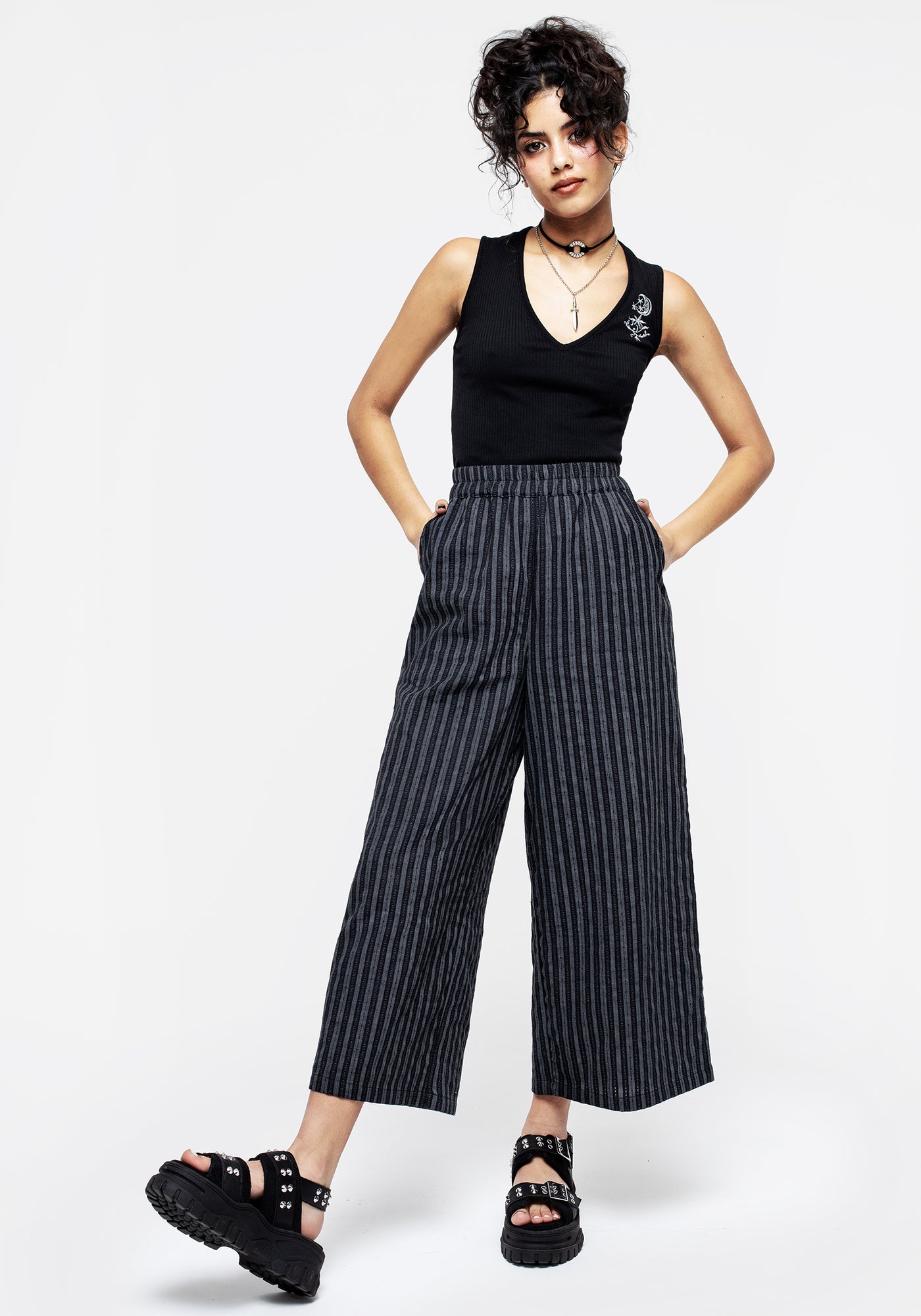 Memorantia Wide Leg Culottes | Disturbia - Shop Women's Gothic