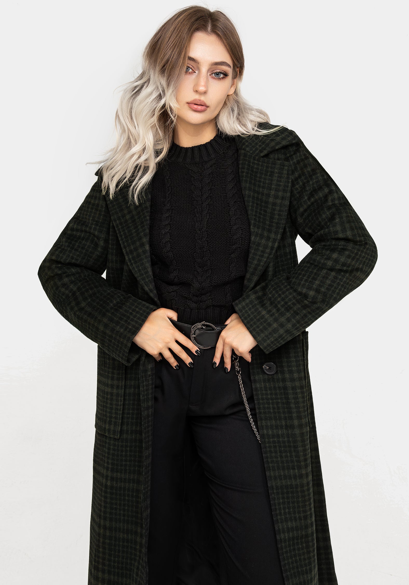 Jackdaw Check Wool Blend Duster Coat | Disturbia - Shop Women's