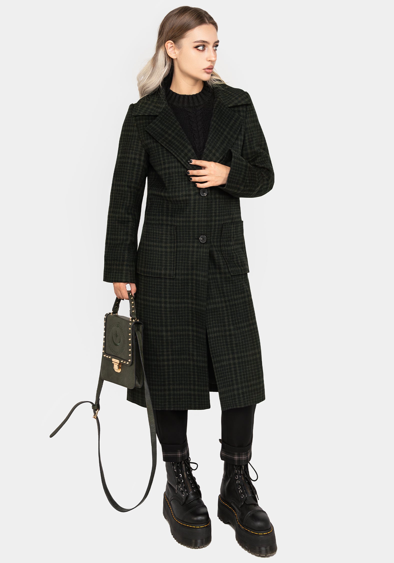 Jackdaw Check Wool Blend Duster Coat | Disturbia - Shop Women's