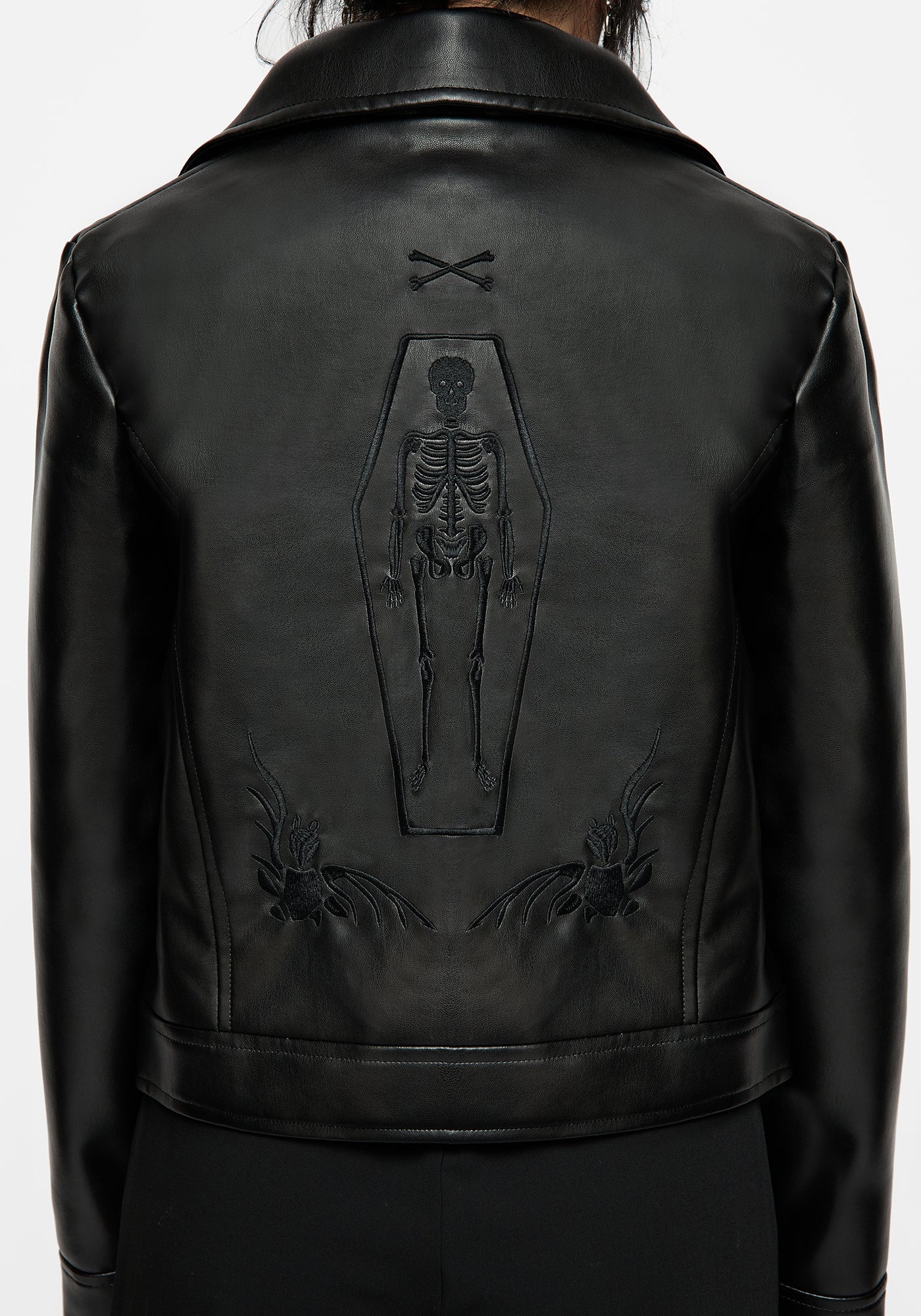 Mori Embroidered Faux Leather Jacket | Disturbia - Shop Women's
