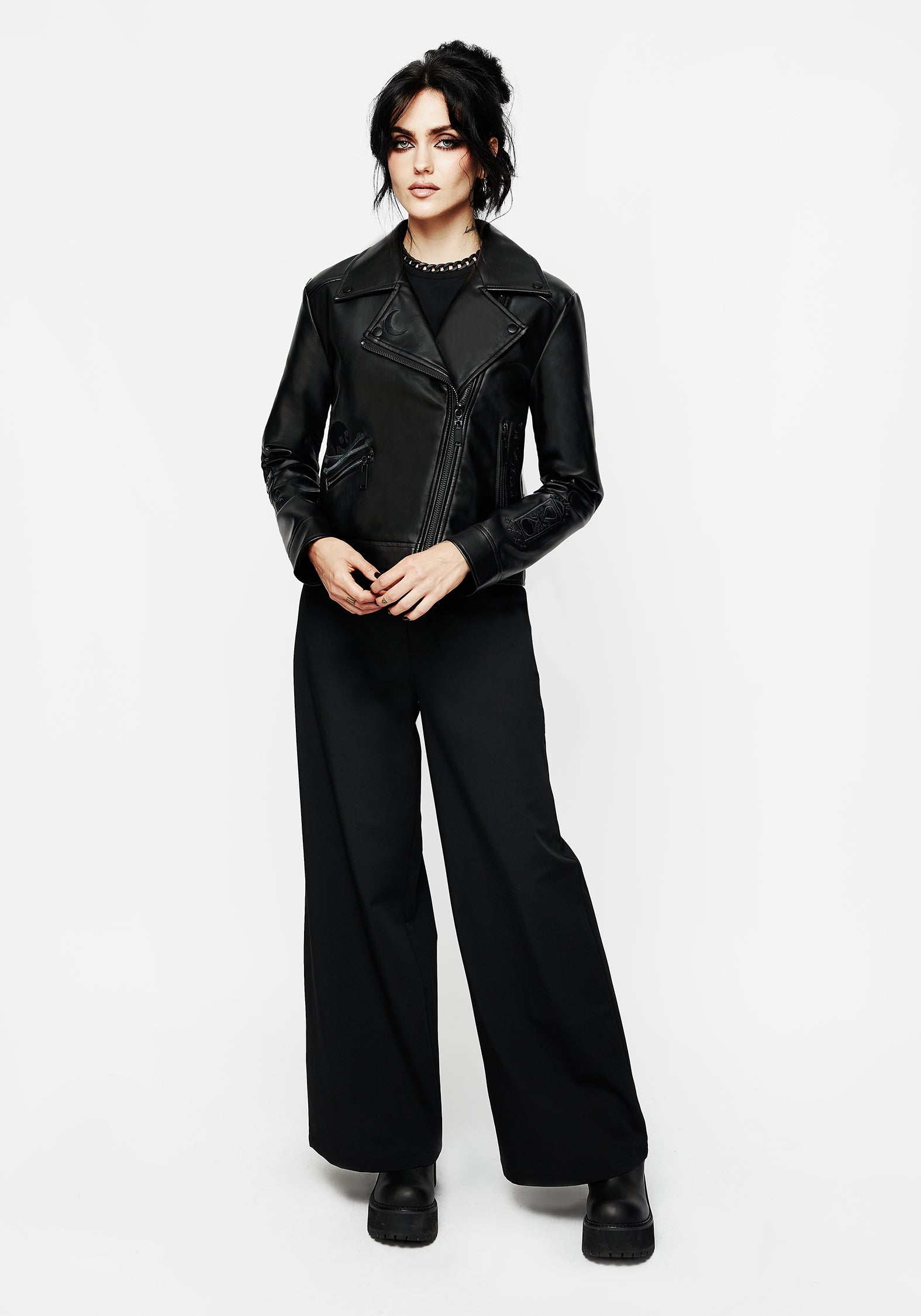 Mori Embroidered Faux Leather Jacket | Disturbia - Shop Women's