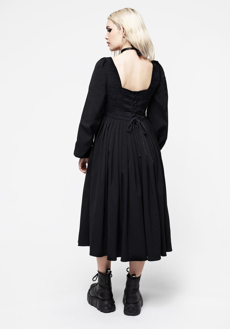 Mina Corset Midi Dress | Disturbia - Shop Women's Gothic, Alternative & Dark Romantic Fashion, Accessories & Homeware Mina Corset Midi Dress | Disturbia - Shop Women's Gothic, Alternative & Dark Romantic Fashion, Accessories & Homeware