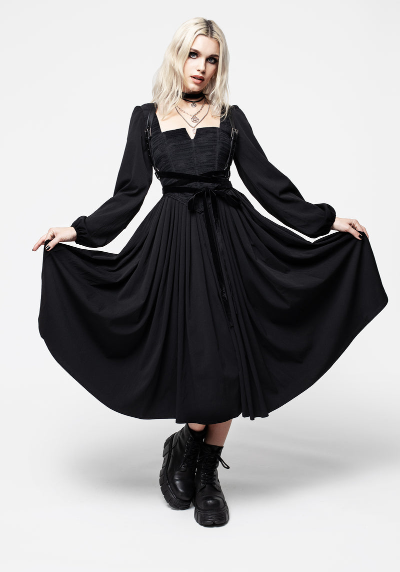 Mina Corset Midi Dress | Disturbia - Shop Women's Gothic, Alternative & Dark Romantic Fashion, Accessories & Homeware Mina Corset Midi Dress | Disturbia - Shop Women's Gothic, Alternative & Dark Romantic Fashion, Accessories & Homeware