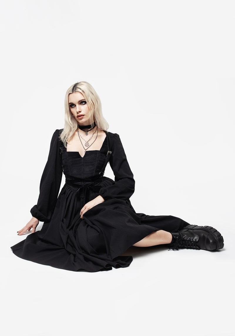 Mina Corset Midi Dress | Disturbia - Shop Women's Gothic, Alternative & Dark Romantic Fashion, Accessories & Homeware Mina Corset Midi Dress | Disturbia - Shop Women's Gothic, Alternative & Dark Romantic Fashion, Accessories & Homeware