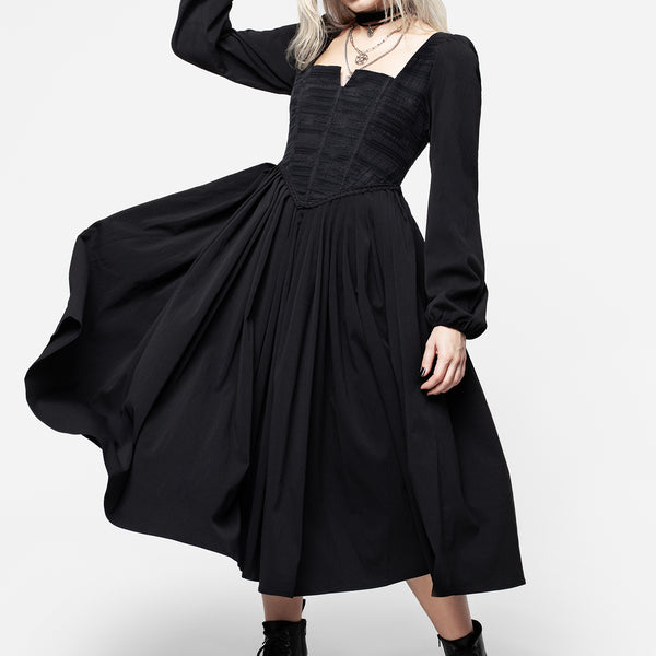 Mina Corset Midi Dress | Disturbia - Shop Women's Gothic, Alternative & Dark Romantic Fashion, Accessories & Homeware Mina Corset Midi Dress | Disturbia - Shop Women's Gothic, Alternative & Dark Romantic Fashion, Accessories & Homeware