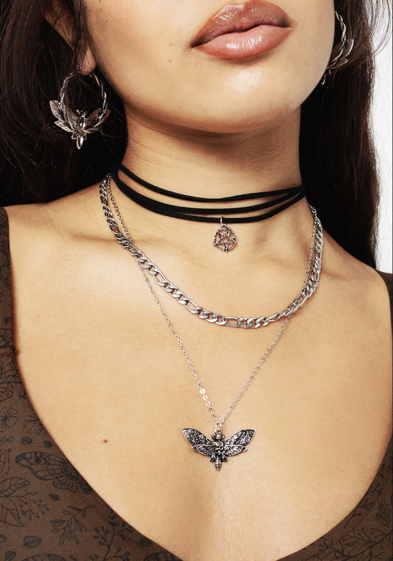 Mortmoth Layered Choker Necklace