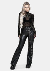 Mortis Laced Straight Leg PU Trousers