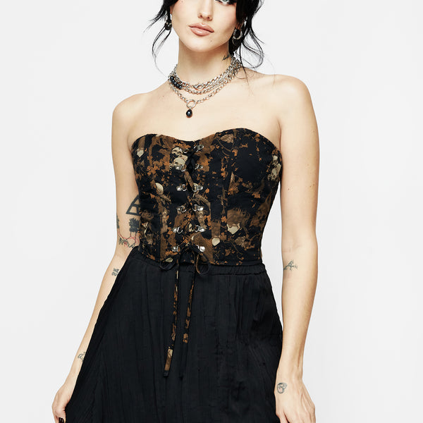 Underworld Cotton Lace Up Corset Top | Disturbia - Shop Women's