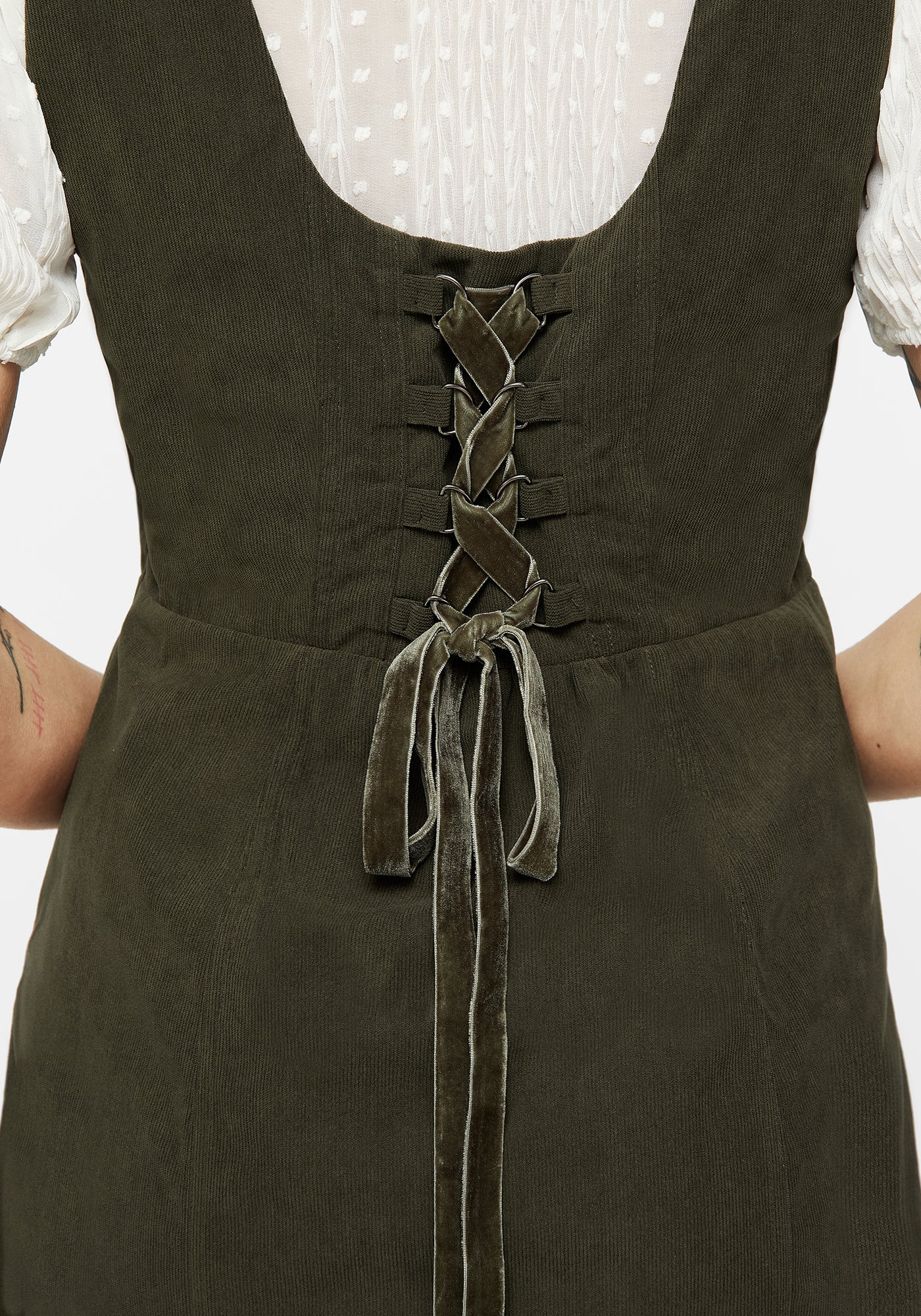 Mycelium Embroidered Mini Pinafore Dress | Disturbia - Shop