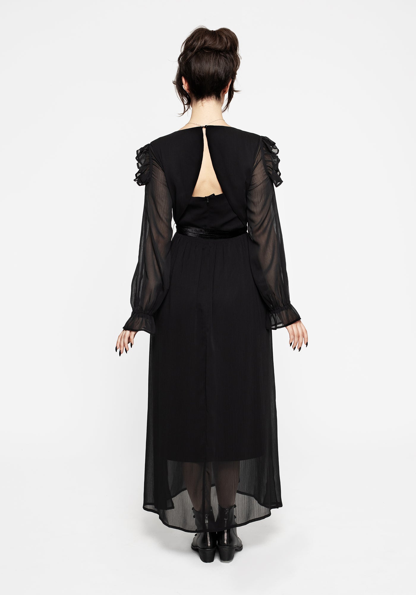 Scorn Cold Shoulder Maxi Dress | Disturbia - Shop Women's Gothic