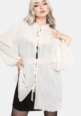 Villain Textured Blouse - White US 2