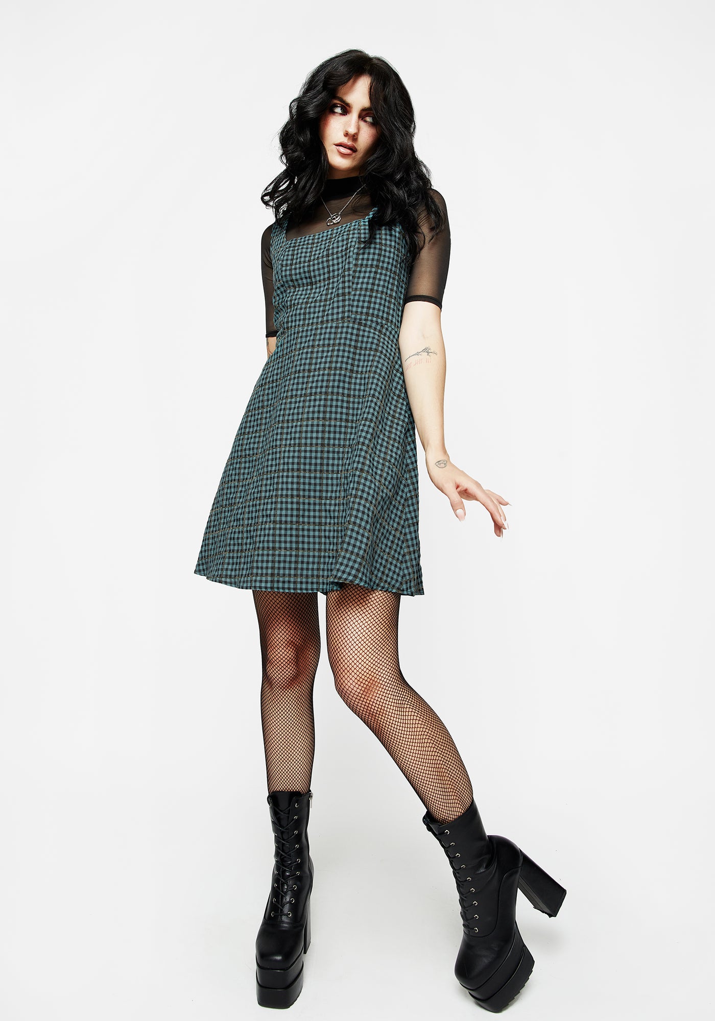 Restless Check Mini Apron Dress | Disturbia - Shop Women's