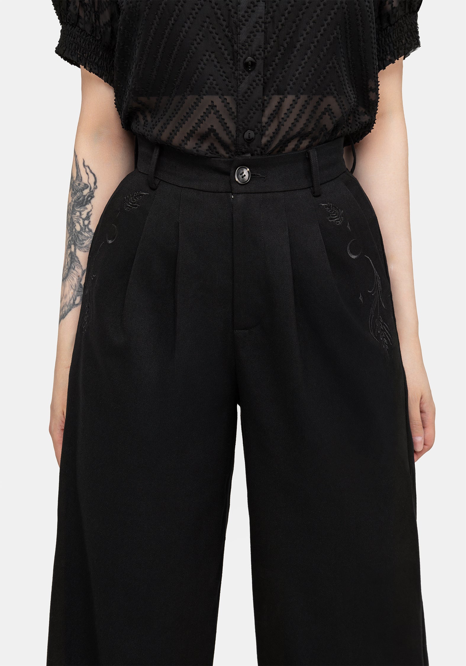 Pull On Balloon Trousers in Off White Check - 3440109