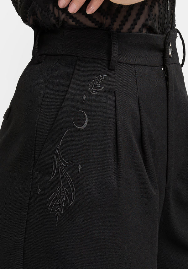 Dianne Embroidered Balloon Trousers - Black