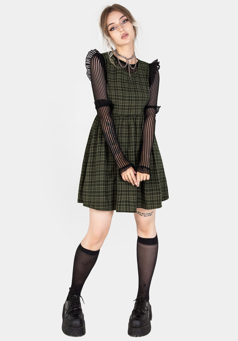 Sabine Check Mini Skater Dress | Disturbia - Shop Women's Gothic, Alternative & Dark Romantic Fashion, Accessories & Homeware Sabine Check Mini Skater Dress | Disturbia - Shop Women's Gothic, Alternative & Dark Romantic Fashion, Accessories & Homeware