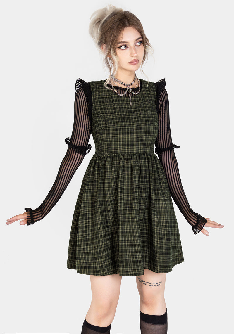 Sabine Check Mini Skater Dress | Disturbia - Shop Women's Gothic, Alternative & Dark Romantic Fashion, Accessories & Homeware Sabine Check Mini Skater Dress | Disturbia - Shop Women's Gothic, Alternative & Dark Romantic Fashion, Accessories & Homeware