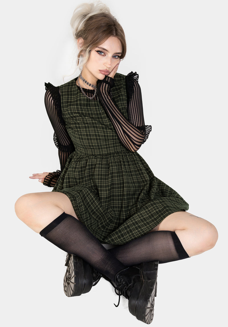Sabine Check Mini Skater Dress | Disturbia - Shop Women's Gothic, Alternative & Dark Romantic Fashion, Accessories & Homeware Sabine Check Mini Skater Dress | Disturbia - Shop Women's Gothic, Alternative & Dark Romantic Fashion, Accessories & Homeware