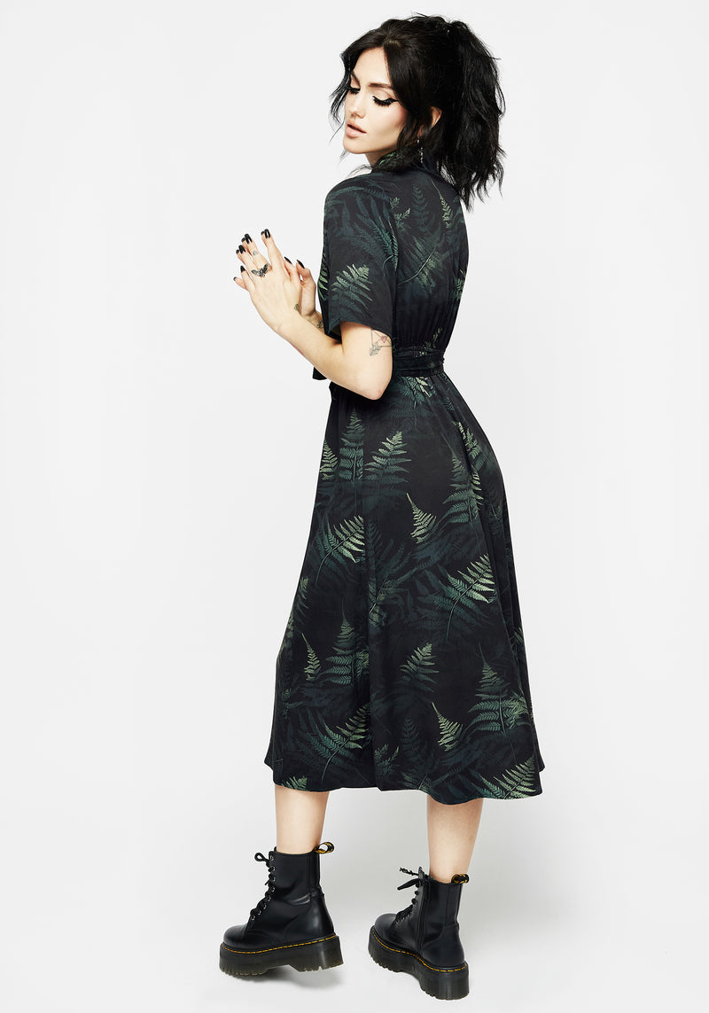 Fernery Midi Shirt Dress | Disturbia - Shop Women's Gothic, Alternative & Dark Romantic Fashion, Accessories & Homeware Fernery Midi Shirt Dress | Disturbia - Shop Women's Gothic, Alternative & Dark Romantic Fashion, Accessories & Homeware