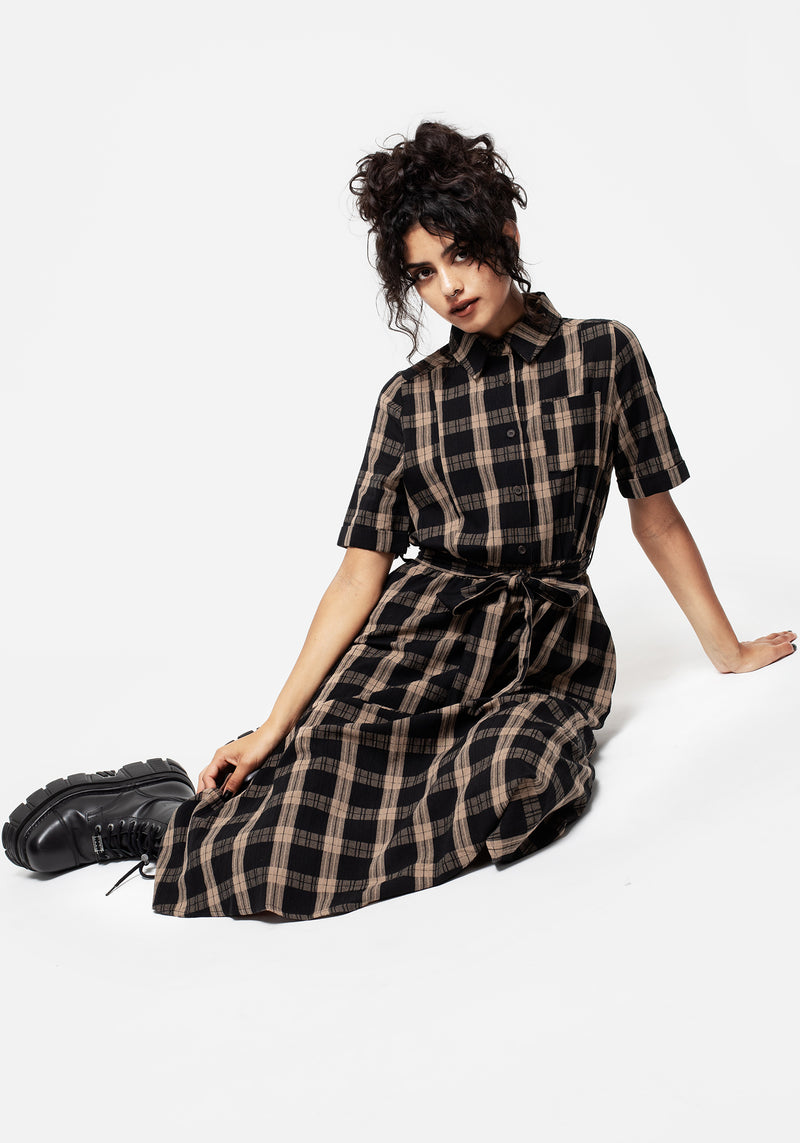 Rogue Check Cotton Midi Shirt Dress Rogue Check Cotton Midi Shirt Dress