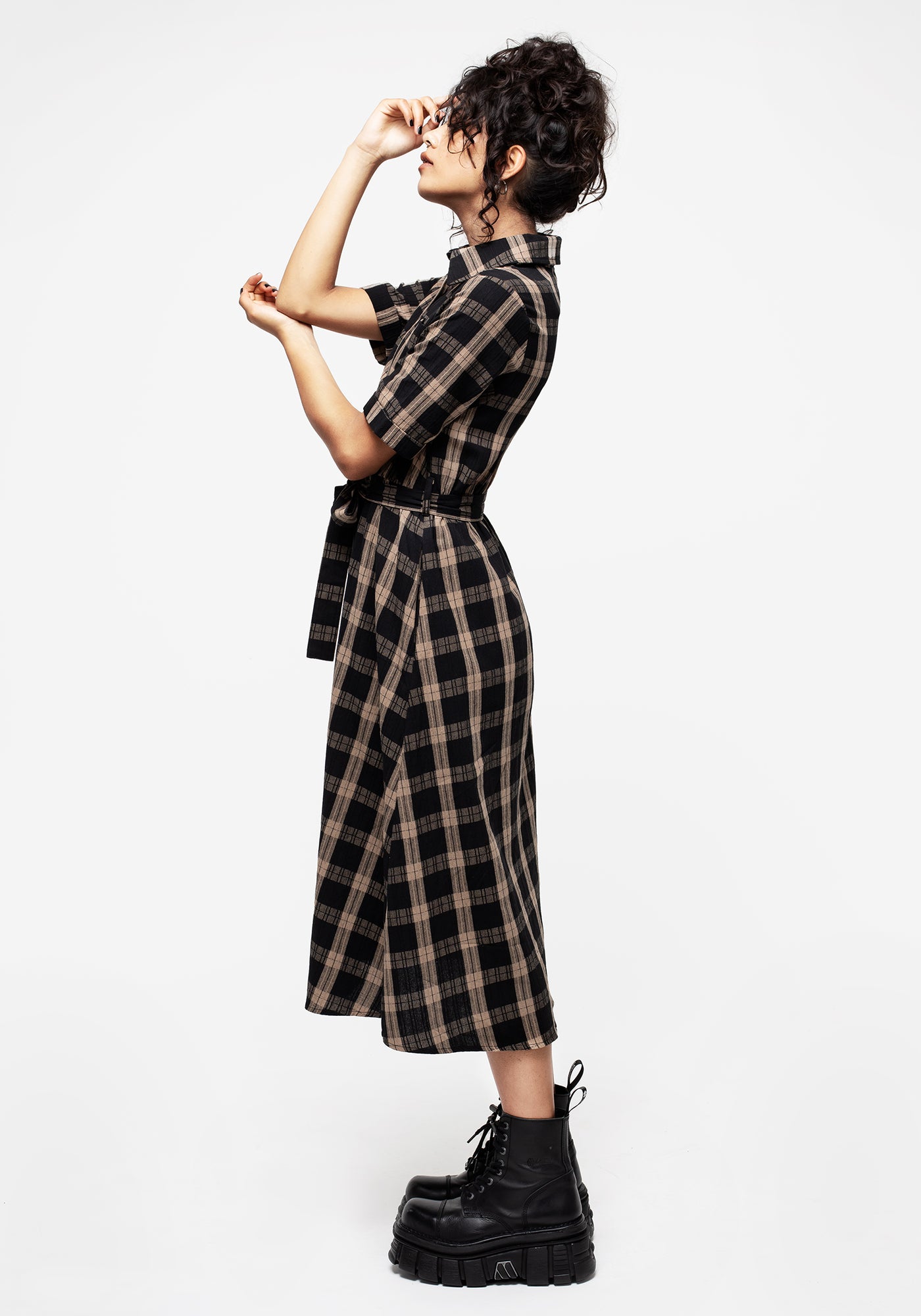 Rogue Check Cotton Midi Shirt Dress | Disturbia - Shop Women's Gothic, Alternative & Dark Romantic Fashion, Accessories & Homeware Rogue Check Cotton Midi Shirt Dress | Disturbia - Shop Women's Gothic, Alternative & Dark Romantic Fashion, Accessories & Homeware