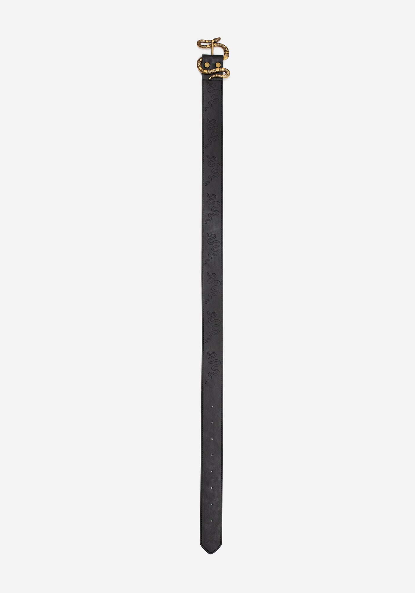 Mamba Debossed Belt With Snake Buckle - Brass | Disturbia - Shop