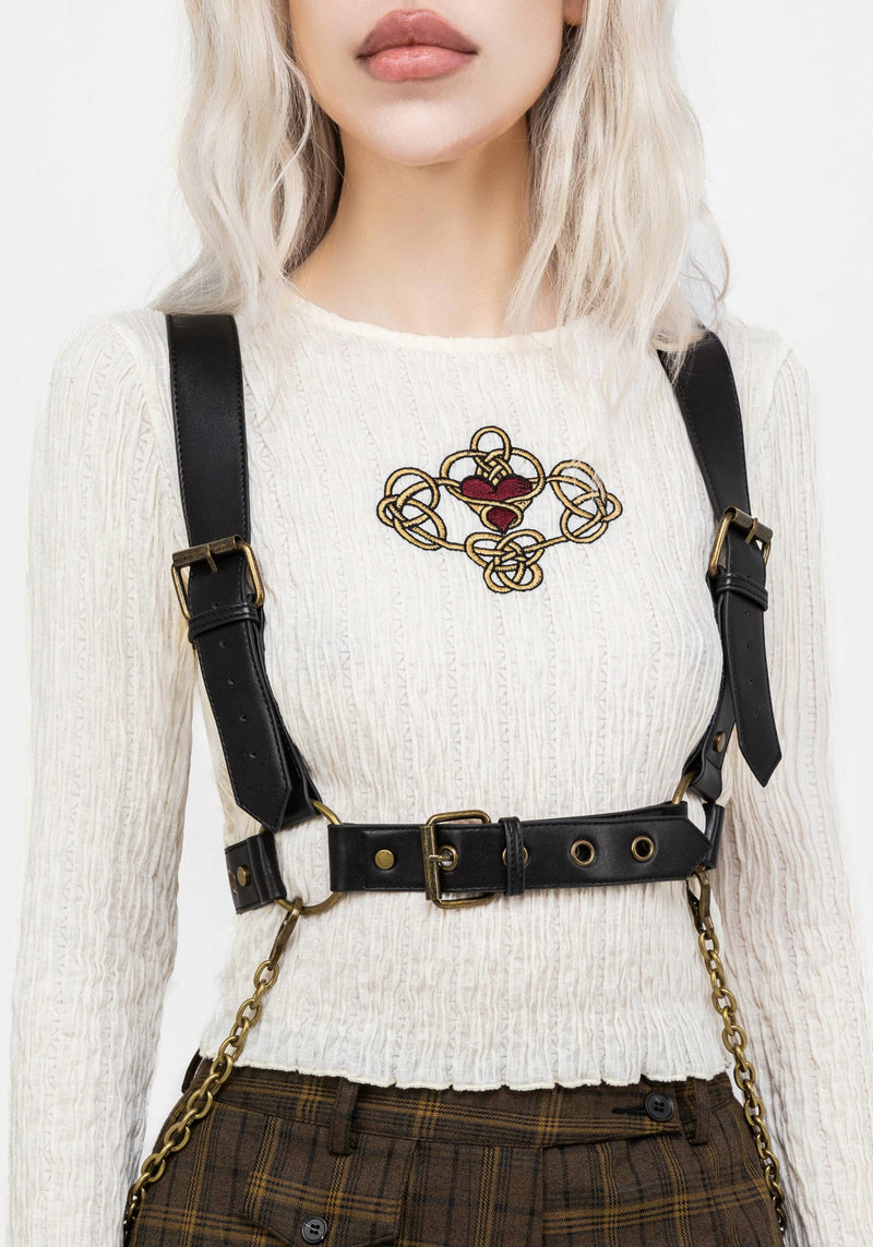 Alternative Goth Waist Belt Harness With Chains Women Punk Waist Belt Goth Alt Emo Body Chain Adjustable  main image 2