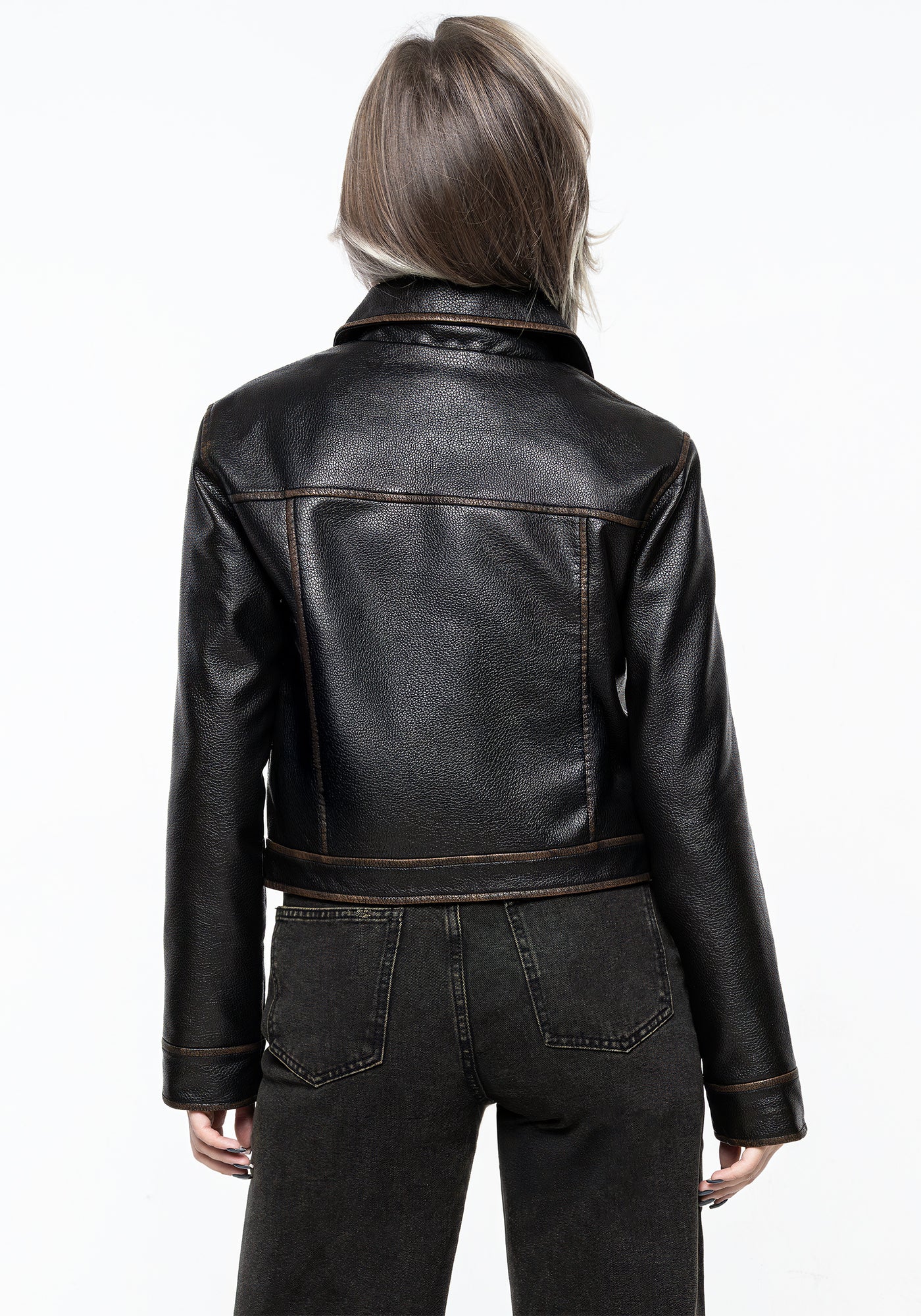 Ermania Crop Faux Leather Jacket | Disturbia - Shop Women's Gothic