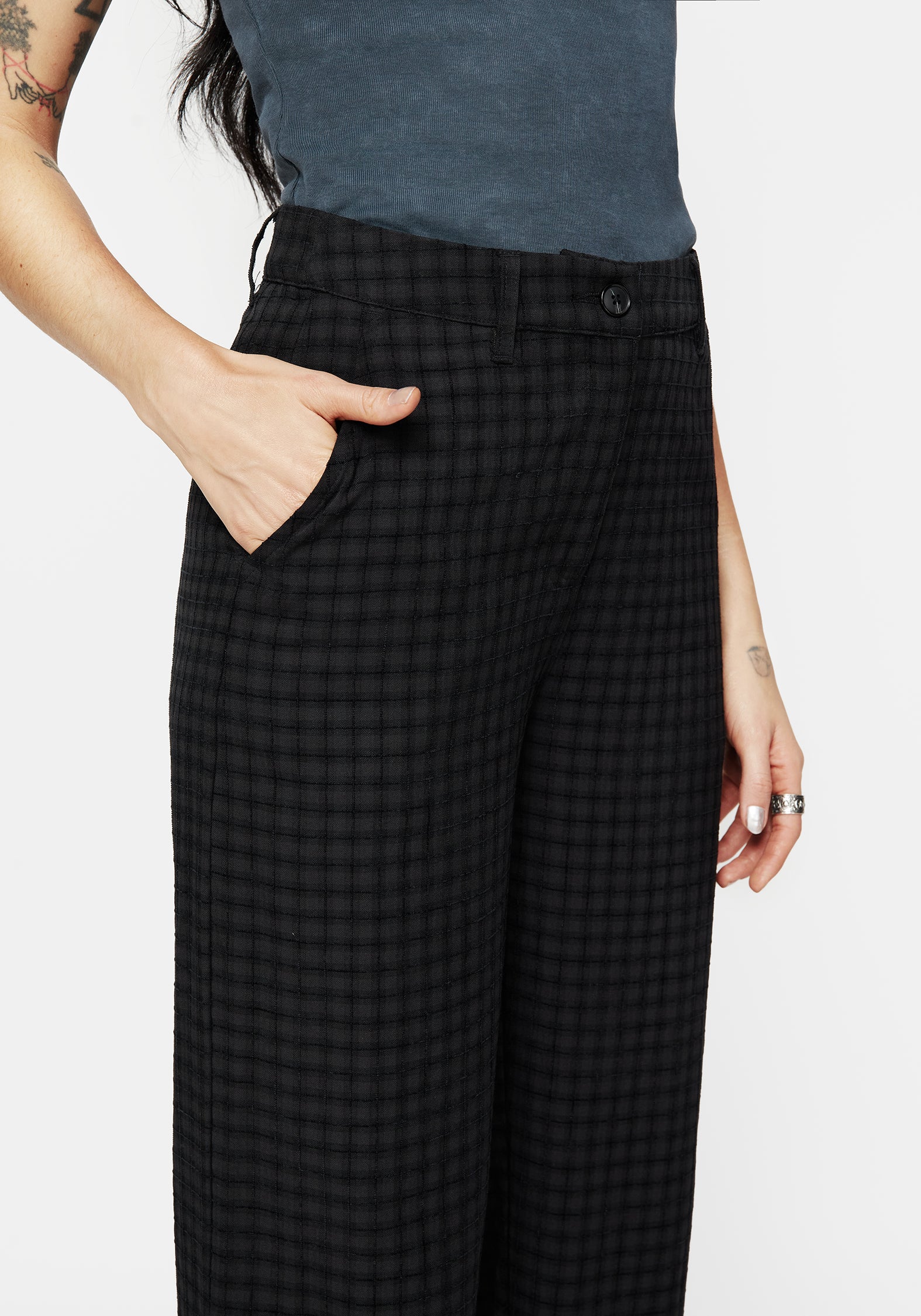 Ziggy Check Straight Leg Trousers | Disturbia - Shop Women's