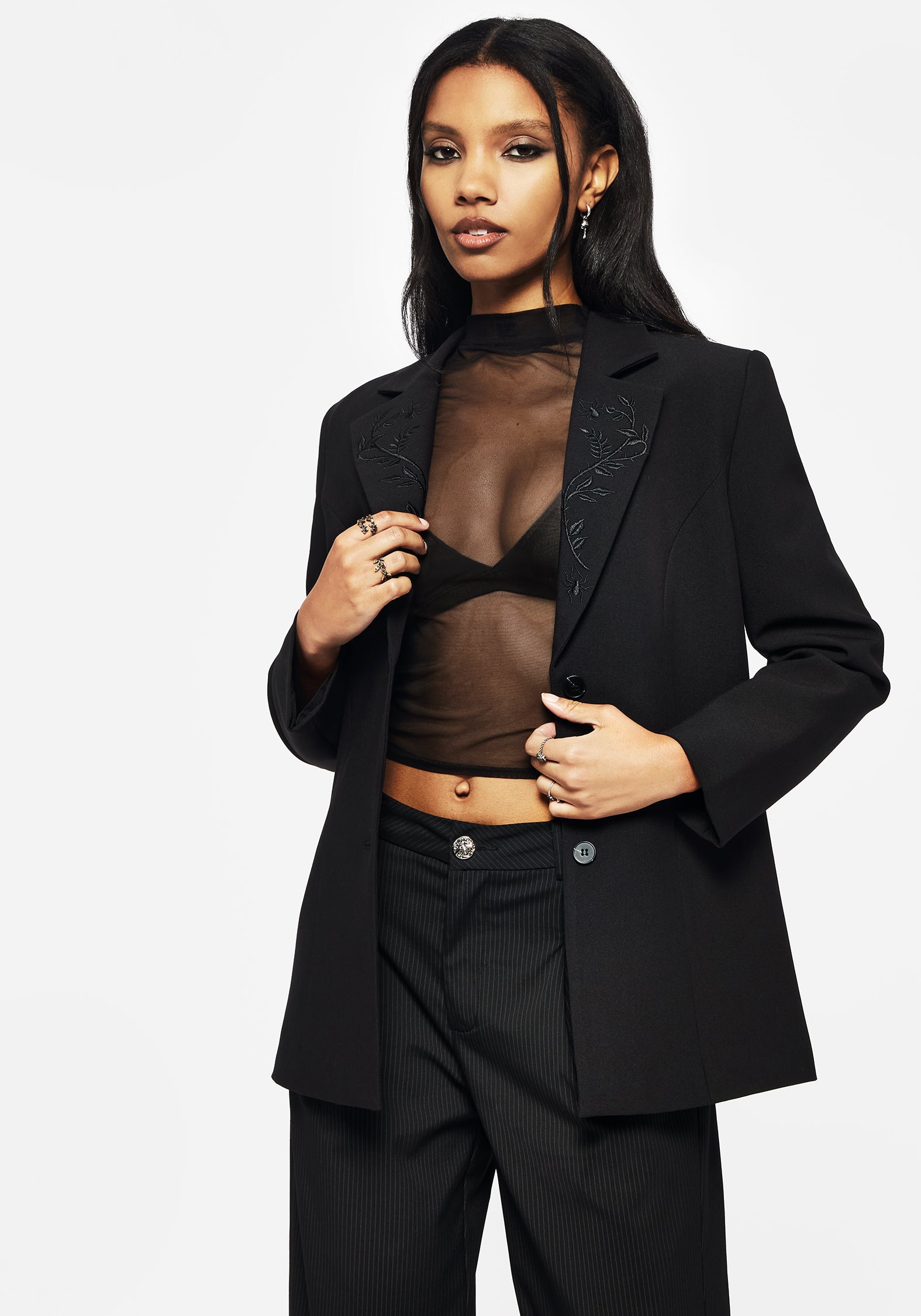 Zelda Pinstripe Tailored Balloon Trousers | Disturbia - Shop