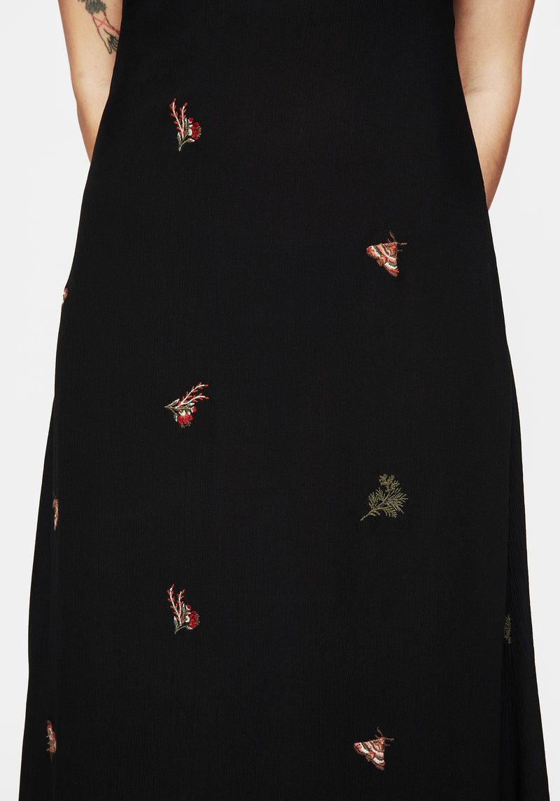 Copia Moth Embroidered Maxi Dress | Disturbia - Shop Women's Gothic, Alternative & Dark Romantic Fashion, Accessories & Homeware Copia Moth Embroidered Maxi Dress | Disturbia - Shop Women's Gothic, Alternative & Dark Romantic Fashion, Accessories & Homeware