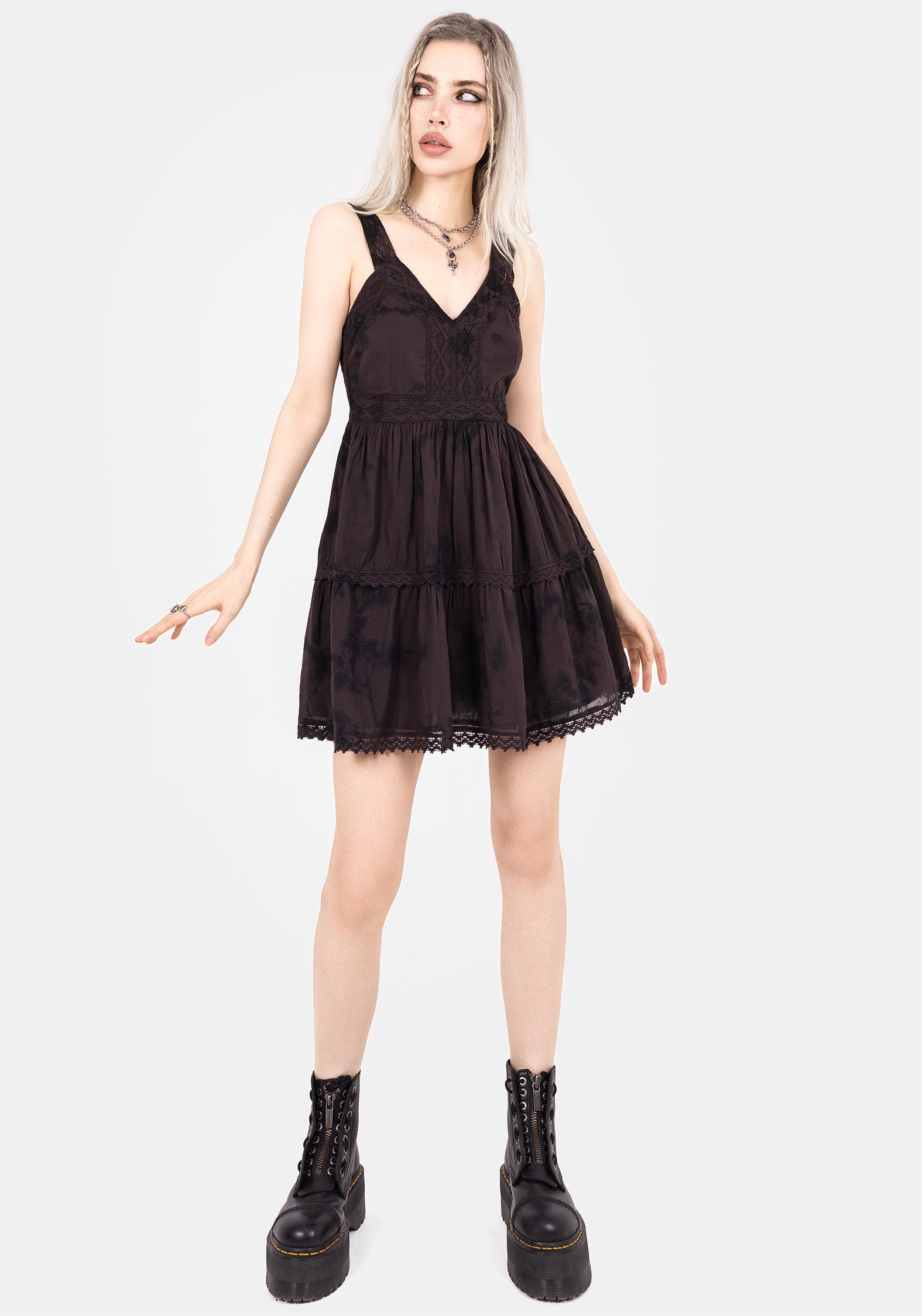 Burnout Tie Dye Cotton Mini Dress