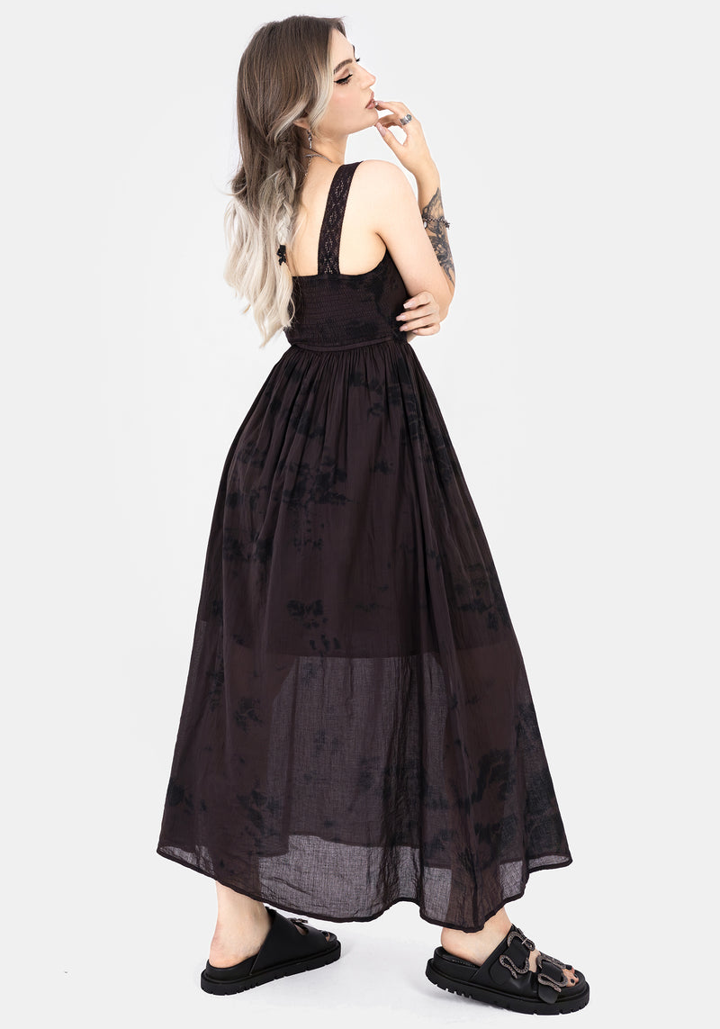 Burnout Tie Die Cotton Midaxi Dress | Disturbia - Shop Women's Gothic, Alternative & Dark Romantic Fashion, Accessories & Homeware Burnout Tie Die Cotton Midaxi Dress | Disturbia - Shop Women's Gothic, Alternative & Dark Romantic Fashion, Accessories & Homeware