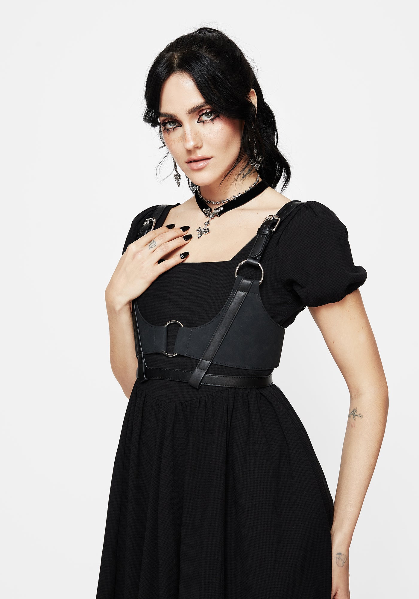 Black Harness Large O Ring New Ring Strap Shoulder Harness – Midnight Hour main image 3