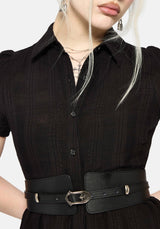 Nephra Tie Waist Midi Shirt Dress